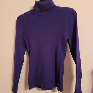 Style & Co purple ribbed turtleneck Medium